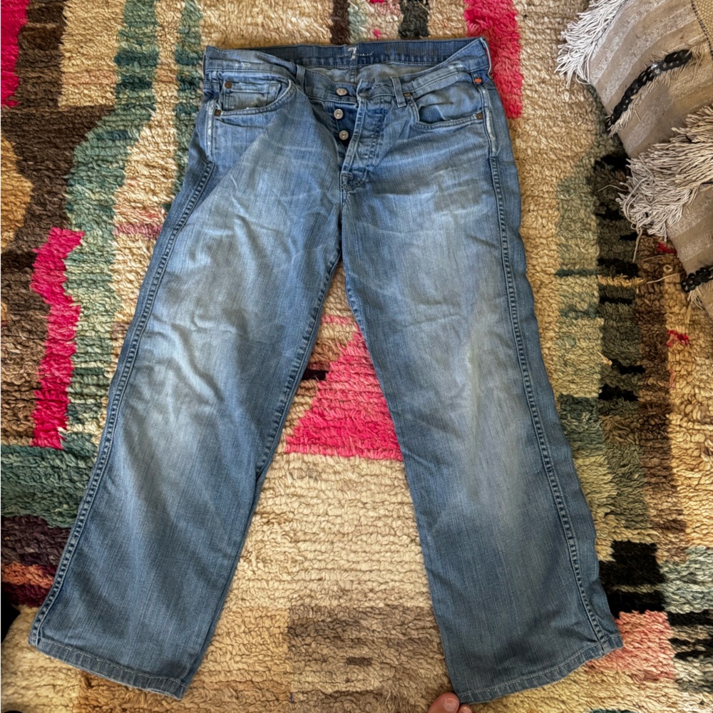 7 For All Mankind Relaxed Fit Light Blue Jeans